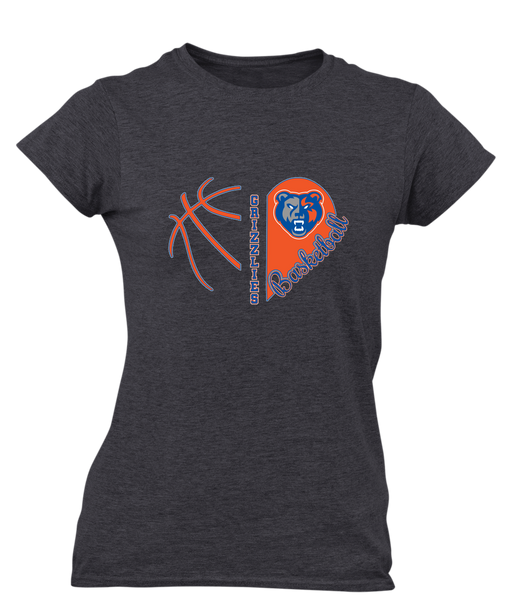 Grand Oaks Grizzlies Heart Basketball Women's Premium SS T-Shirt
