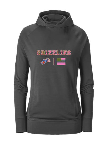 Grand Oaks Grizzlies Claw Pink Camo Flag Women's Hoodie