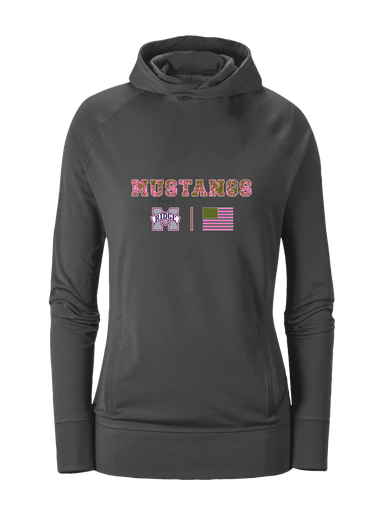 Marriotts Ridge Mustangs Pink Camo Flag Women's Hoodie