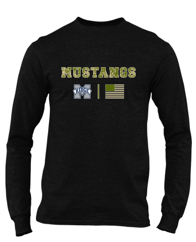Marriotts Ridge Mustangs Camo Flag Men's Premium LS T-Shirt