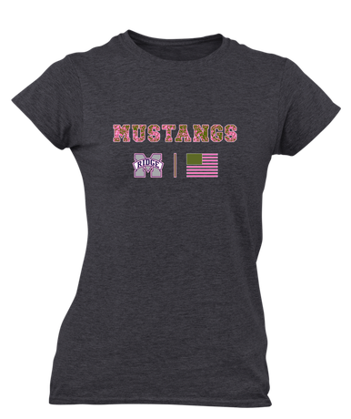 Marriotts Ridge Mustangs Pink Camo Flag Women's Premium SS T-Shirt