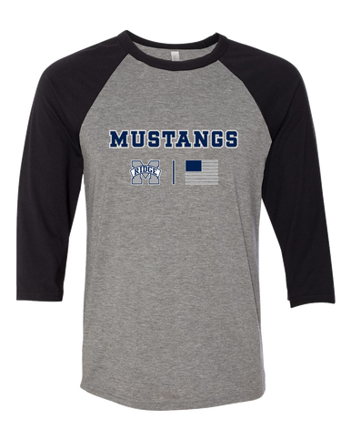 Marriotts Ridge Mustangs Team Colors Flag Women's Baseball T-Shirt