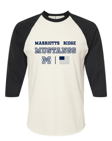 Marriotts Ridge Mustangs Spirit Flag Women's Baseball T-Shirt
