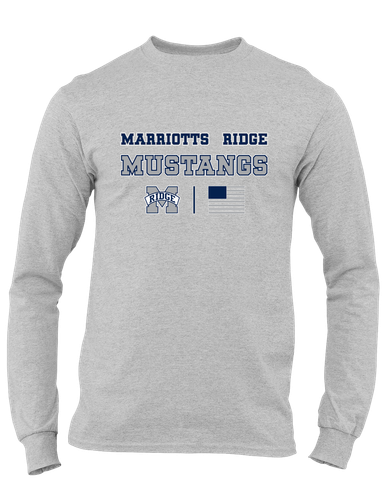 Marriotts Ridge Mustangs Spirit Flag Men's LS T-Shirt