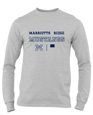 Marriotts Ridge Mustangs Spirit Flag Men's Premium LS T-Shirt
