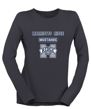 Marriotts Ridge Mustangs Mascot #3 Women's LS T-Shirt