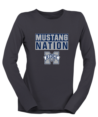 Marriotts Ridge Mustangs Nation #1 Women's LS T-Shirt