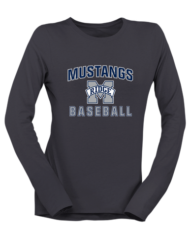 Marriotts Ridge Mustangs Baseball #1 Women's LS T-Shirt