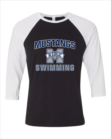 Marriotts Ridge Mustangs Swimming Women's Baseball T-Shirt