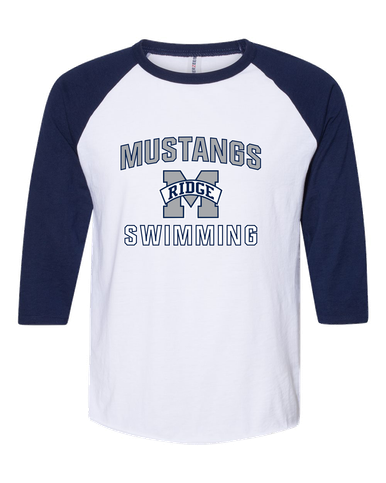 Marriotts Ridge Mustangs Swimming Men's Baseball T-Shirt