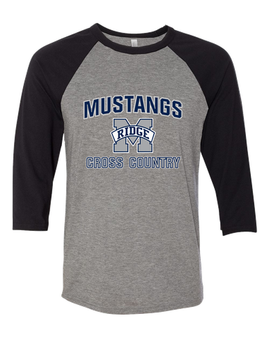 Marriotts Ridge Mustangs Cross Country Men's Baseball T-Shirt