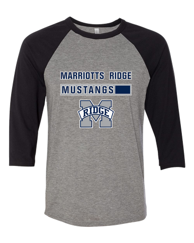 Marriotts Ridge Mustangs Mascot #7 Women's Baseball T-Shirt