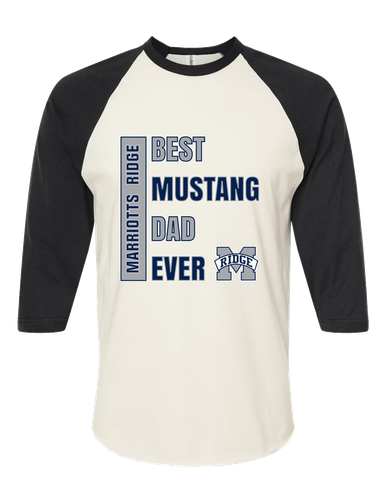 Marriotts Ridge Mustangs Best Mustang Dad Men's Baseball T-Shirt