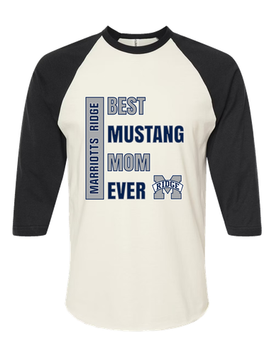 Marriotts Ridge Mustangs Best Mustang Mom Women's Baseball T-Shirt