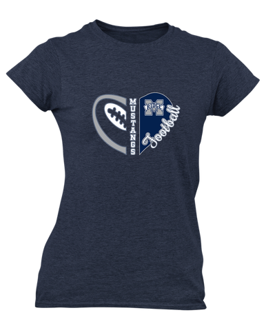 Marriotts Ridge Mustangs Heart Football Women's SS T-Shirt