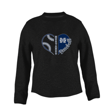 Marriotts Ridge Mustangs Heart Baseball Women's Sweatshirt