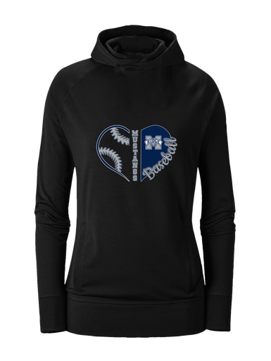 Marriotts Ridge Mustangs Heart Baseball Women's Hoodie