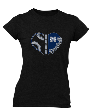 Marriotts Ridge Mustangs Heart Baseball Women's Premium SS T-Shirt