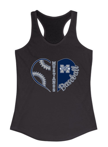 Marriotts Ridge Mustangs Heart Baseball Women's Tank Top