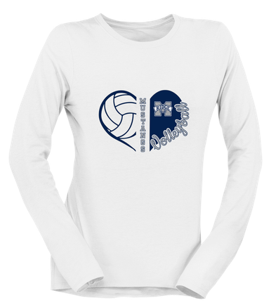 Marriotts Ridge Mustangs Heart Volleyball Women's Premium LS T-Shirt