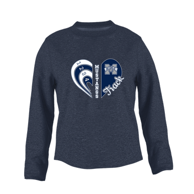 Marriotts Ridge Mustangs Heart Track Women's Sweatshirt