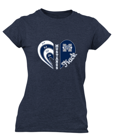 Marriotts Ridge Mustangs Heart Track Women's SS T-Shirt