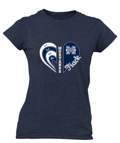 Marriotts Ridge Mustangs Heart Track Women's Premium SS T-Shirt