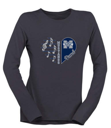 Marriotts Ridge Mustangs Heart Band Women's Premium LS T-Shirt