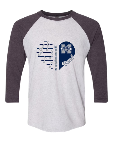 Marriotts Ridge Mustangs Heart Band Women's Baseball T-Shirt