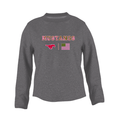 North Shore Mustangs Pink Camo Flag Women's Sweatshirt