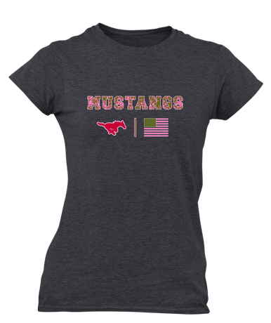 North Shore Mustangs Pink Camo Flag Women's Premium SS T-Shirt