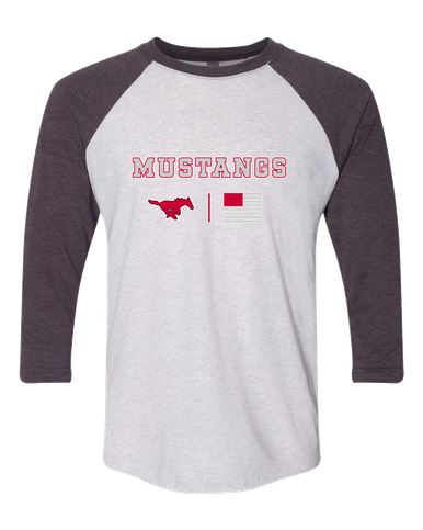 North Shore Mustangs Team Colors Flag Men's Baseball T-Shirt