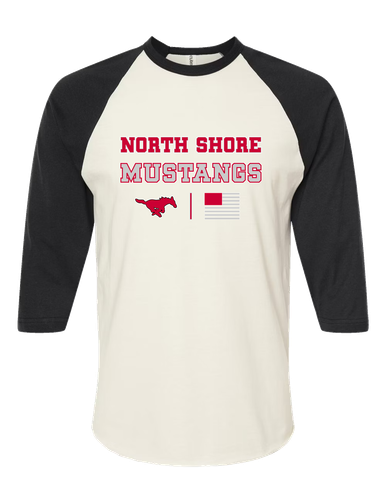 North Shore Mustangs Spirit Flag Women's Baseball T-Shirt