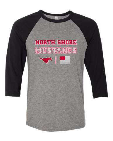 North Shore Mustangs Spirit Flag Men's Baseball T-Shirt
