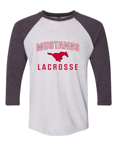 North Shore Mustangs Lacrosse Men's Baseball T-Shirt