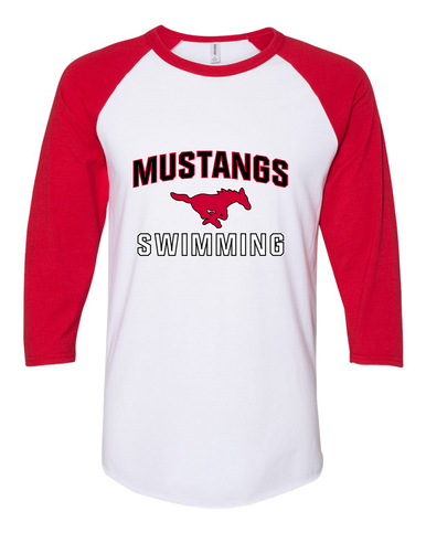 North Shore Mustangs Swimming Men's Baseball T-Shirt