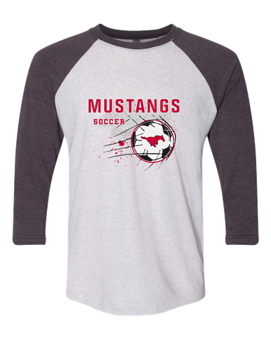 North Shore Mustangs Soccer #2 Women's Baseball T-Shirt
