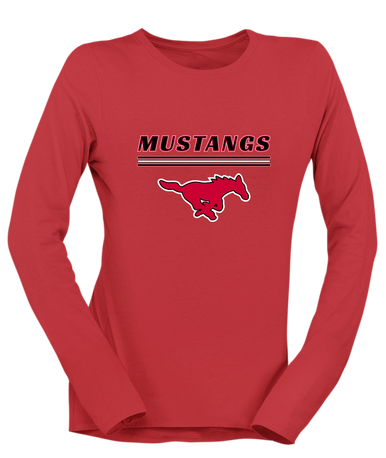 North Shore Mustangs Mascot #8 Women's LS T-Shirt