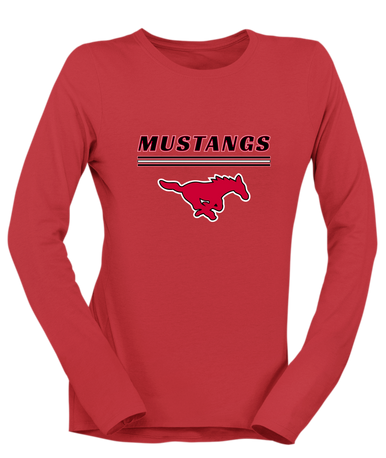 North Shore Mustangs Mascot #8 Women's Premium LS T-Shirt
