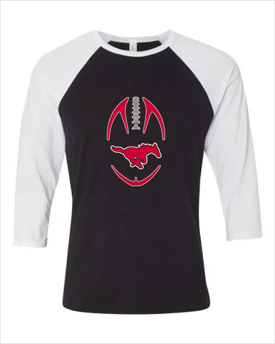 North Shore Mustangs Football #4 Women's Baseball T-Shirt