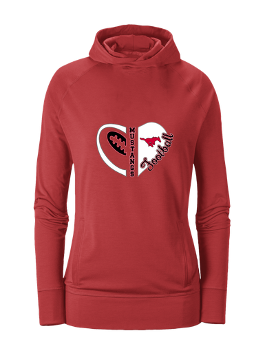 North Shore Mustangs Heart Football Women's Hoodie