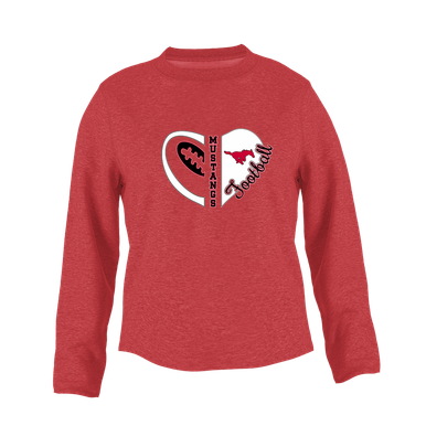 North Shore Mustangs Heart Football Women's Sweatshirt