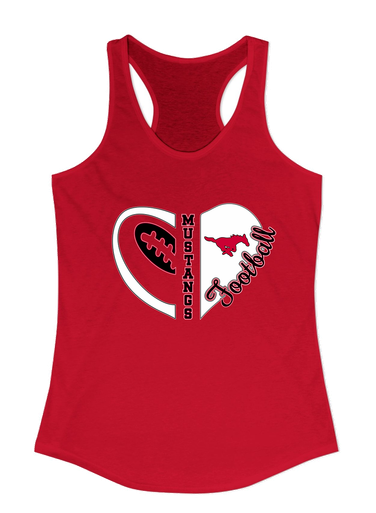 North Shore Mustangs Heart Football Women's Tank Top