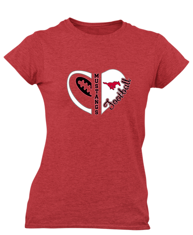North Shore Mustangs Heart Football Women's Premium SS T-Shirt