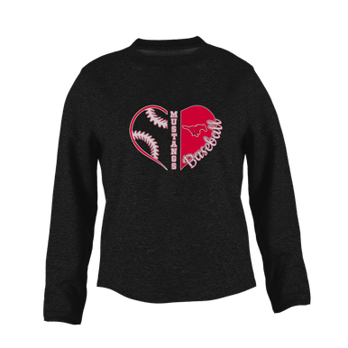 North Shore Mustangs Heart Baseball Women's Sweatshirt