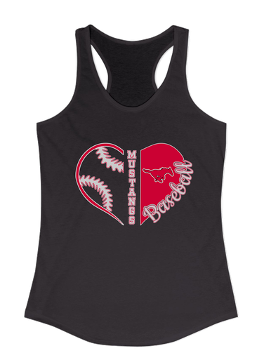 North Shore Mustangs Heart Baseball Women's Tank Top