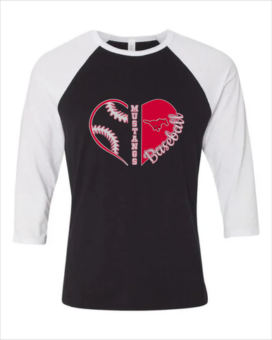 North Shore Mustangs Heart Baseball Women's Baseball T-Shirt