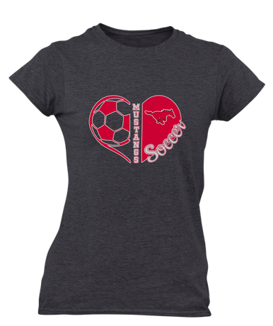 North Shore Mustangs Heart Soccer Women's Premium SS T-Shirt