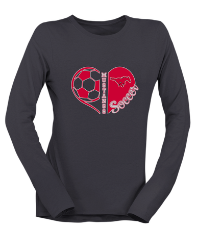 North Shore Mustangs Heart Soccer Women's Premium LS T-Shirt