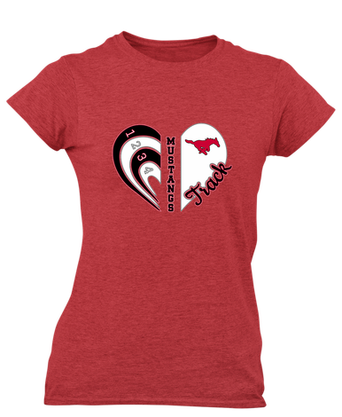 North Shore Mustangs Heart Track Women's SS T-Shirt